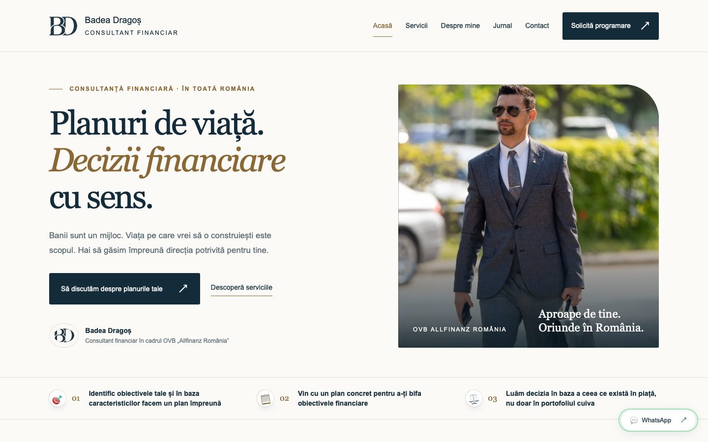 Previzualizare: prima pagină a site-ului Dragoș Badea